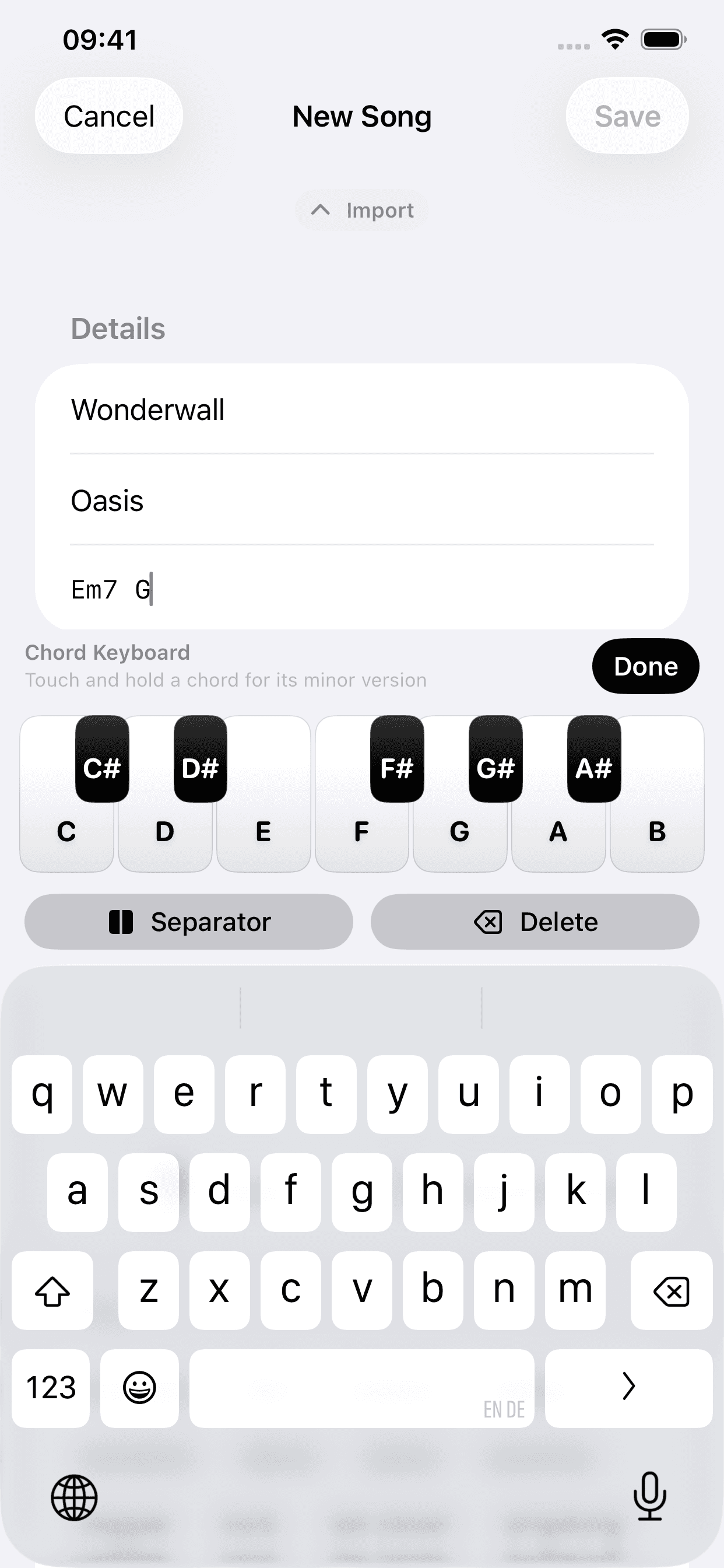 Chord keyboard